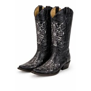 Circle G Corral Boots Womens 9 Black Embroidered Snip Toe Western Cowboy